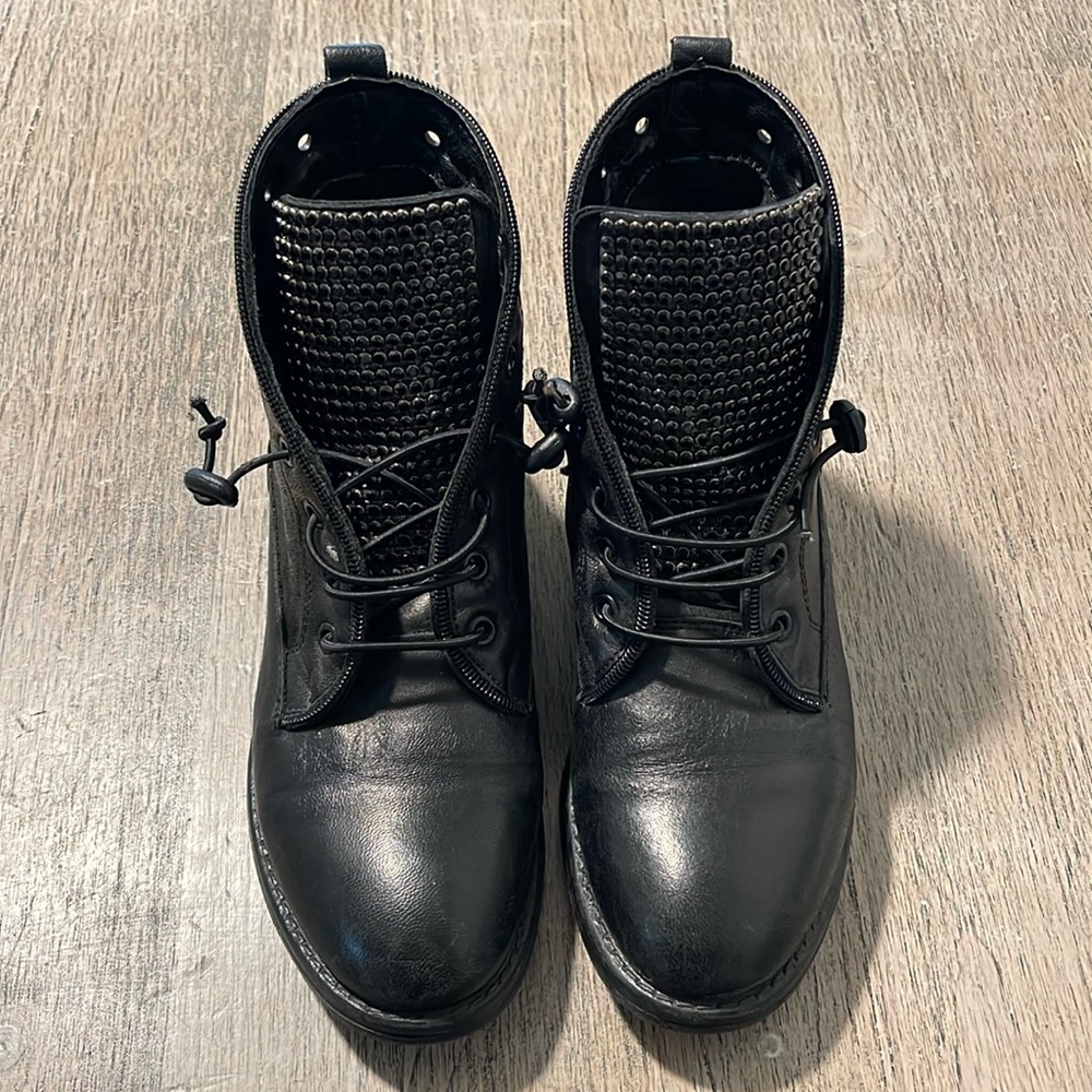 Sheridan Mia Spark Leather Studded Lace-Up Boots women's size 36EU / 5.5US